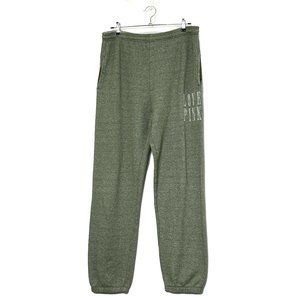 PINK Womens Sage Green Sweat Pants LOVE PINK Logo Elastic Waist 2 Pkt Size L